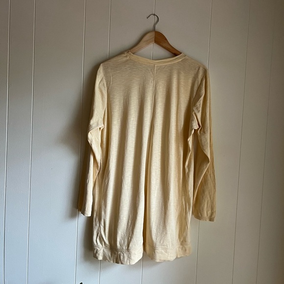 J. Jill Pima Elliptical Tunic Heathered Cream Yellow Coastal Grandma Beach Sz Lg - Picture 3 of 8
